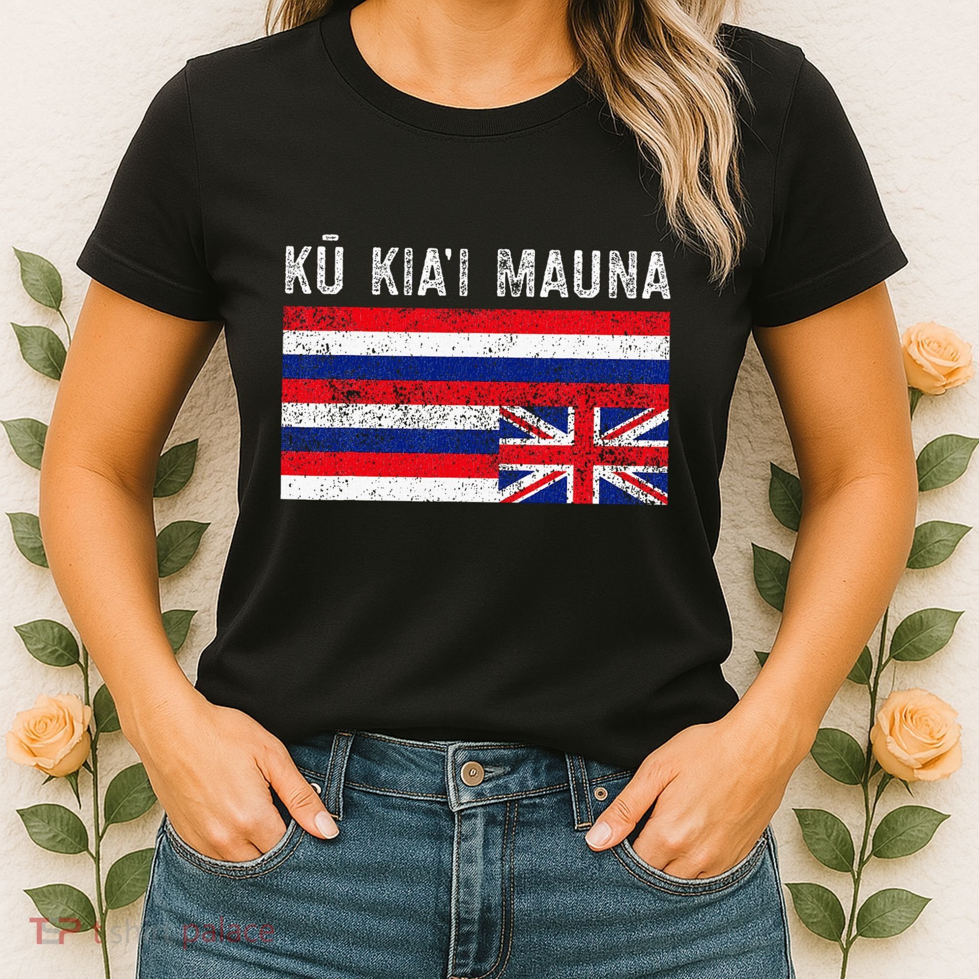 Hawaiian Flag Protest Protect Mauna Kea Ku Kiai Mauna Women's T-Shirt