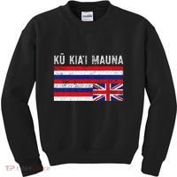 Hawaiian Flag Protest Protect Mauna Kea Ku Kiai Mauna Kids Sweatshirt thumb 0