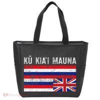 Hawaiian Flag Protest Protect Mauna Kea Ku Kiai Mauna Tote Bag thumb 0