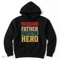 Husband Father Protector Hero FatherS Day Themed Graphic Hoodie thumb 0