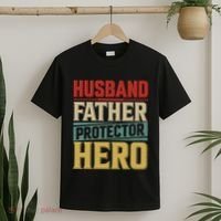 Husband Father Protector Hero FatherS Day Themed Graphic T-Shirt thumb 2