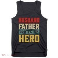 Husband Father Protector Hero FatherS Day Themed Graphic Tank Top thumb 0