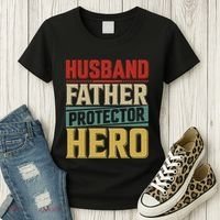 Husband Father Protector Hero FatherS Day Themed Graphic Women's T-Shirt thumb 3
