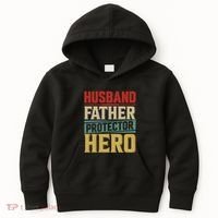 Husband Father Protector Hero FatherS Day Themed Graphic Kids Hoodie thumb 0