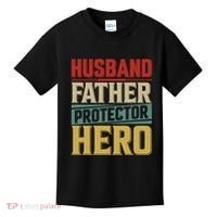 Husband Father Protector Hero FatherS Day Themed Graphic Kids T-Shirt thumb 0