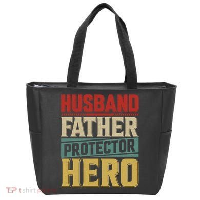 Husband Father Protector Hero FatherS Day Themed Graphic Tote Bag