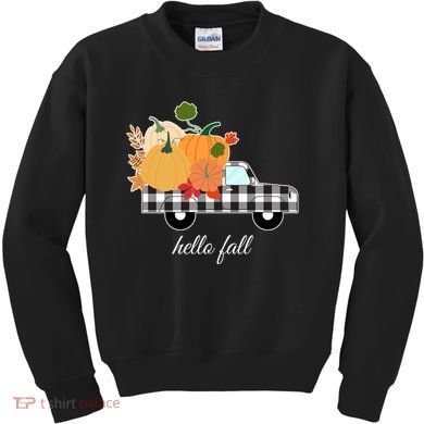 Hello Fall Pumpkin Patch Vintage Truck Kids Sweatshirt