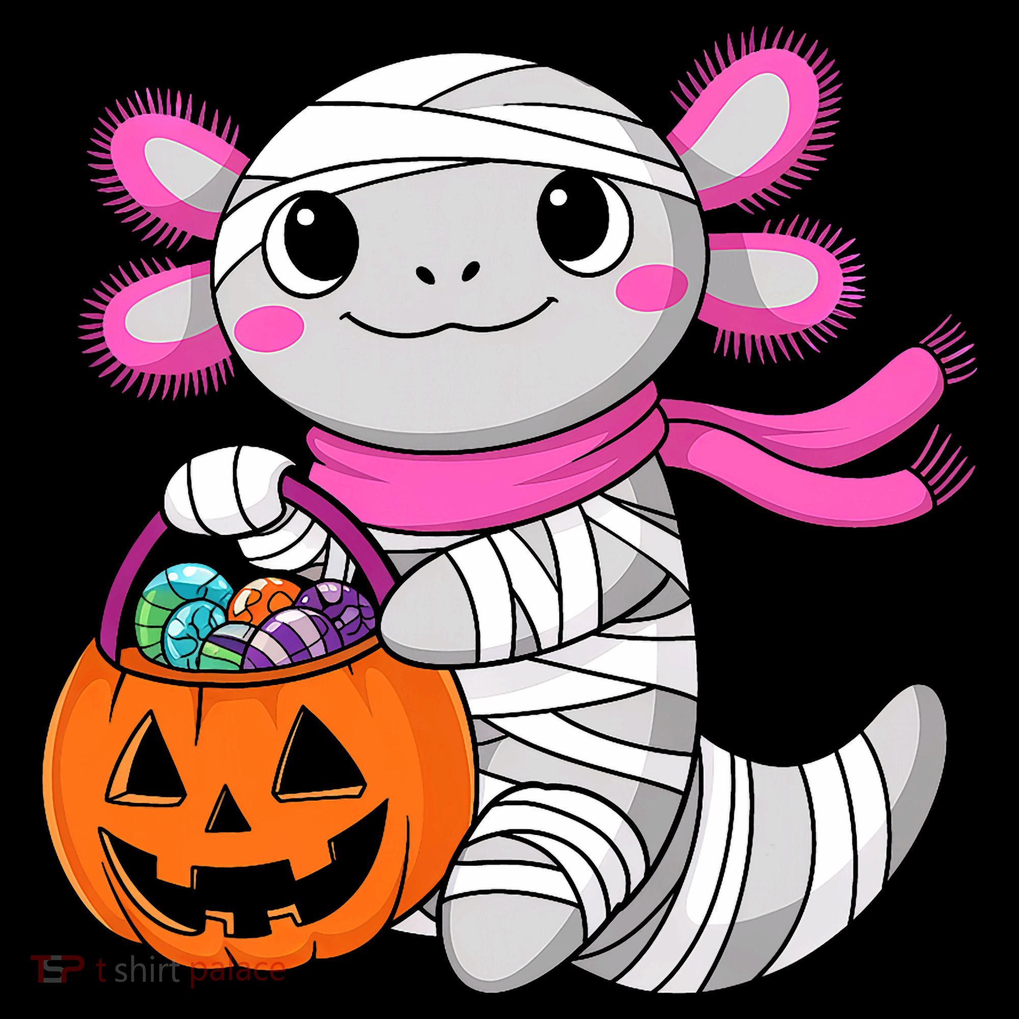 Halloween For   Pumpkin Axolotl Mummy Doggie Tank
