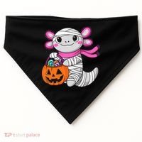 Halloween For   Pumpkin Axolotl Mummy USA-Made Doggie Bandana thumb 0