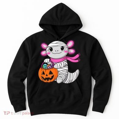 Halloween For   Pumpkin Axolotl Mummy Hoodie