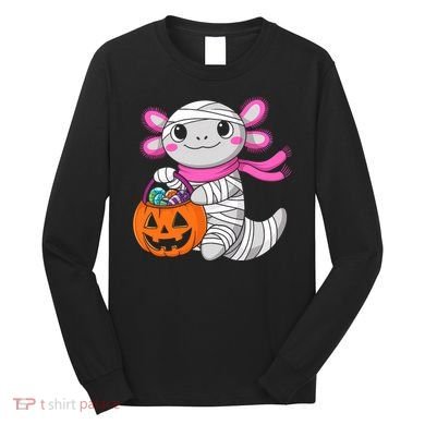 Halloween For   Pumpkin Axolotl Mummy Long Sleeve Shirt