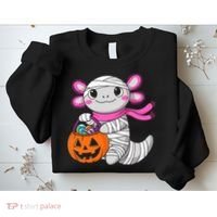 Halloween For   Pumpkin Axolotl Mummy Sweatshirt thumb 2