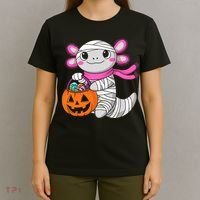 Halloween For   Pumpkin Axolotl Mummy T-Shirt thumb 4
