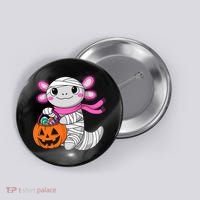 Halloween For   Pumpkin Axolotl Mummy Button thumb 0