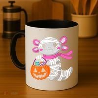 Halloween For   Pumpkin Axolotl Mummy Coffee Mug thumb 4