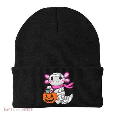 Halloween For   Pumpkin Axolotl Mummy Beanie
