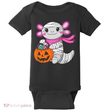 Halloween For   Pumpkin Axolotl Mummy Baby Bodysuit