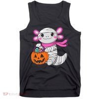 Halloween For   Pumpkin Axolotl Mummy Tank Top thumb 0