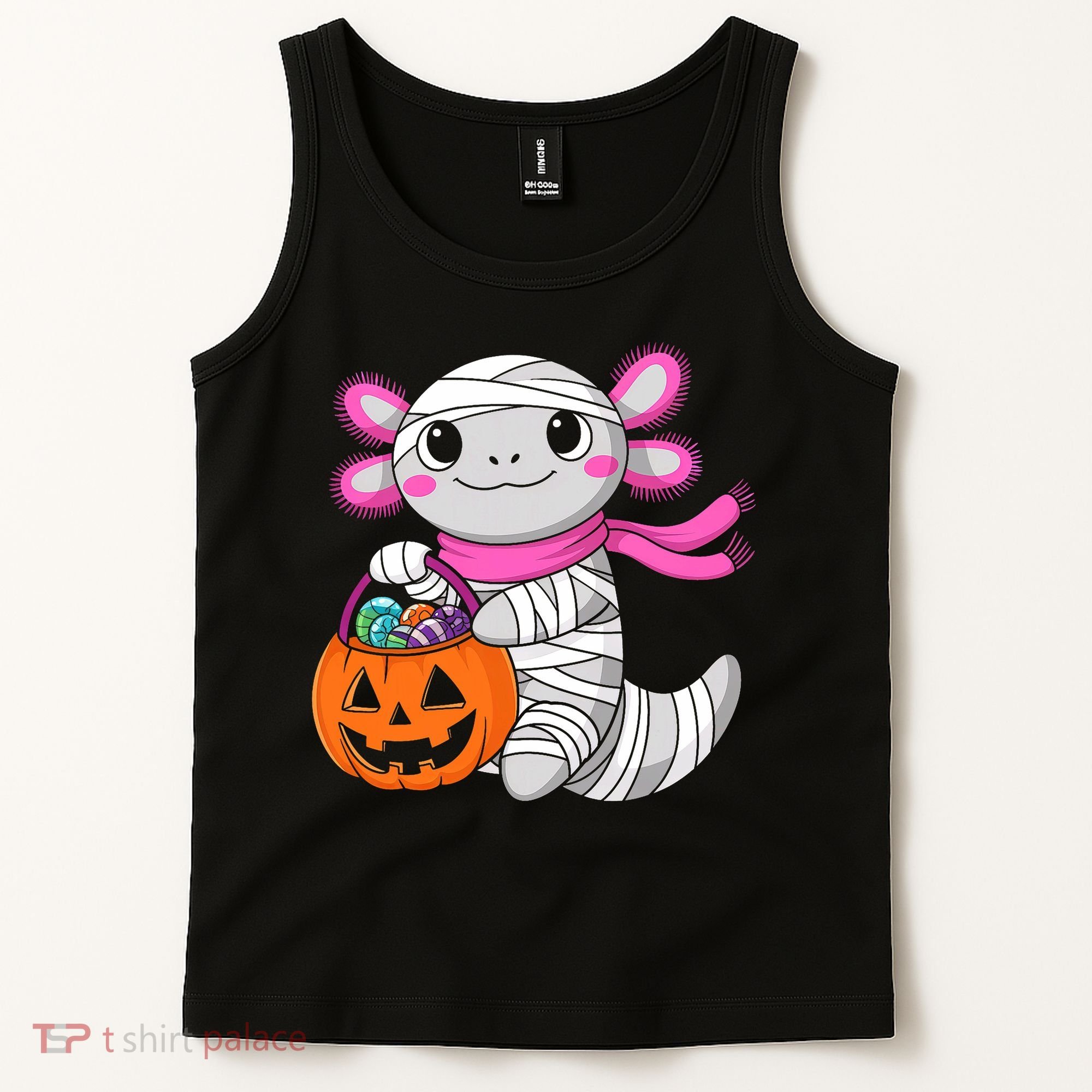 Halloween For   Pumpkin Axolotl Mummy Tank Top