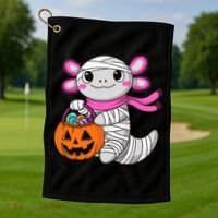Halloween For   Pumpkin Axolotl Mummy Golf Towel thumb 1