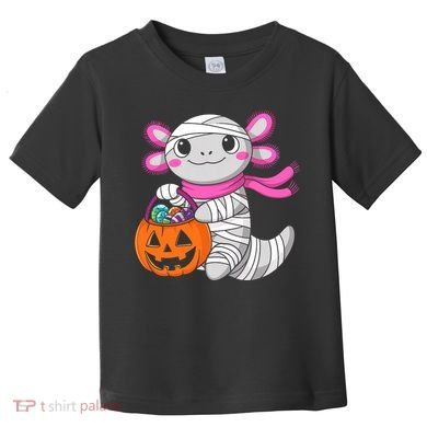 Halloween For   Pumpkin Axolotl Mummy Toddler T-Shirt
