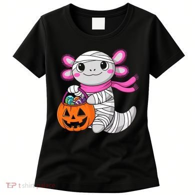 Halloween For   Pumpkin Axolotl Mummy Women's T-Shirt