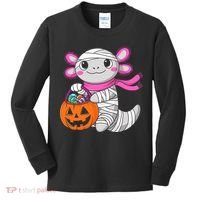 Halloween For   Pumpkin Axolotl Mummy Kids Long Sleeve Shirt thumb 0