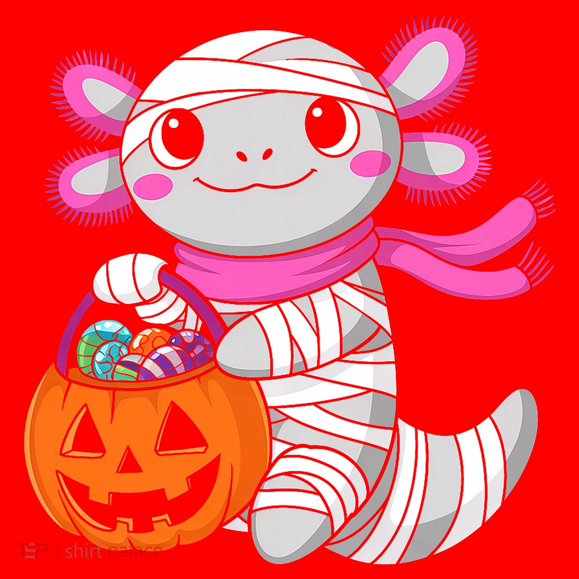 Halloween For   Pumpkin Axolotl Mummy Santa Hat