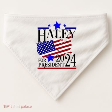 Haley For President 2024 USA-Made Doggie Bandana