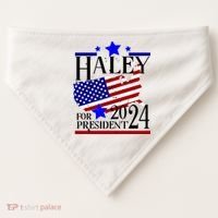 Haley For President 2024 USA-Made Doggie Bandana thumb 0