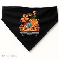 Hello Fall Pumpkin Truck Cute USA-Made Doggie Bandana thumb 0