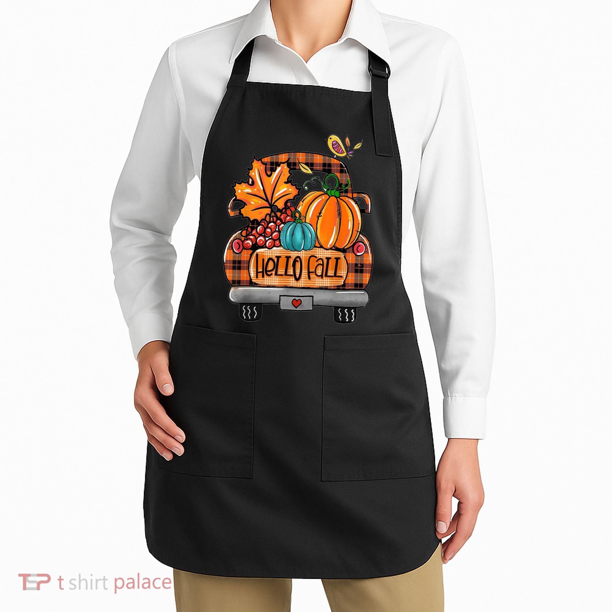 Hello Fall Pumpkin Truck Cute Apron