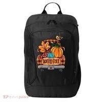 Hello Fall Pumpkin Truck Cute City Backpack thumb 0