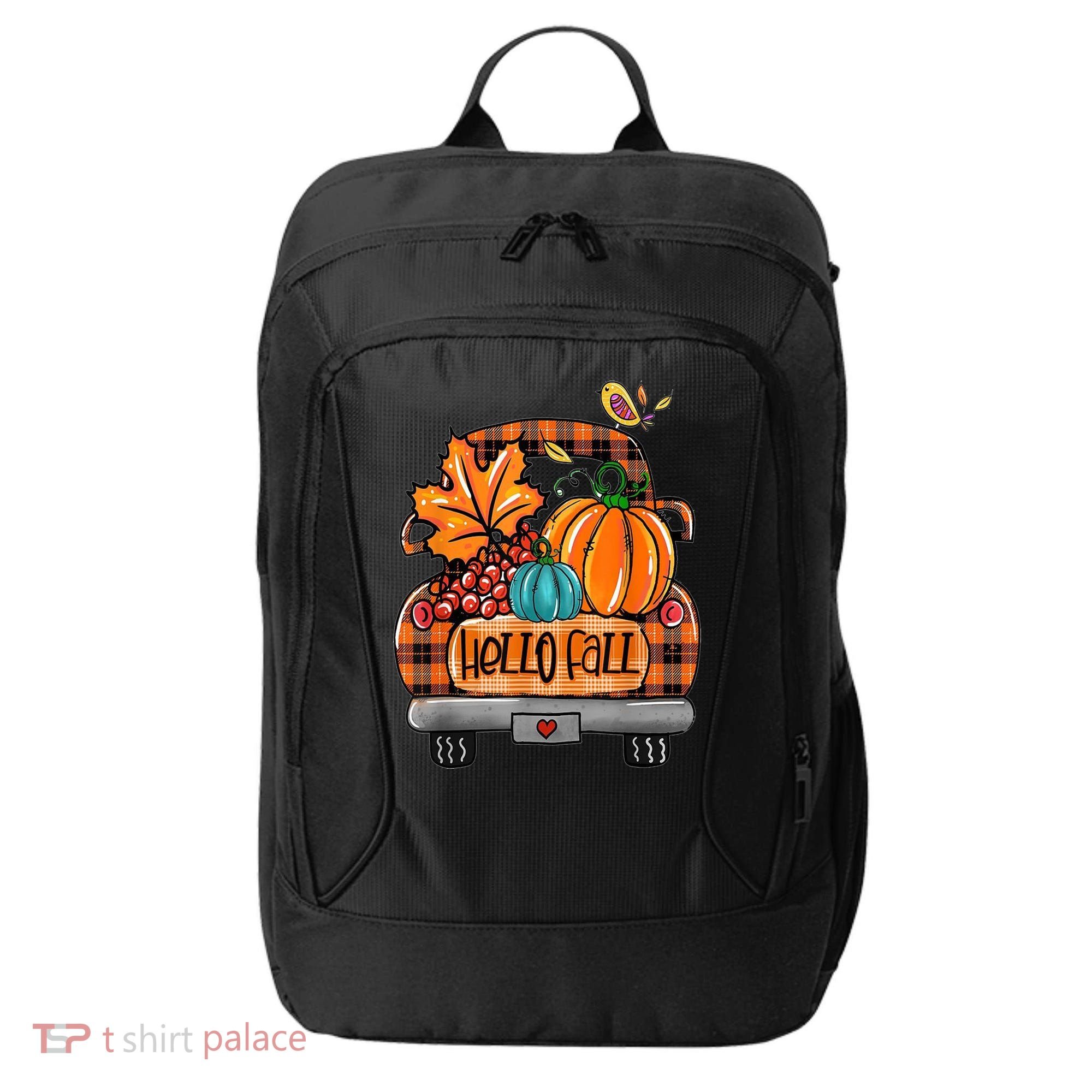 Hello Fall Pumpkin Truck Cute City Backpack