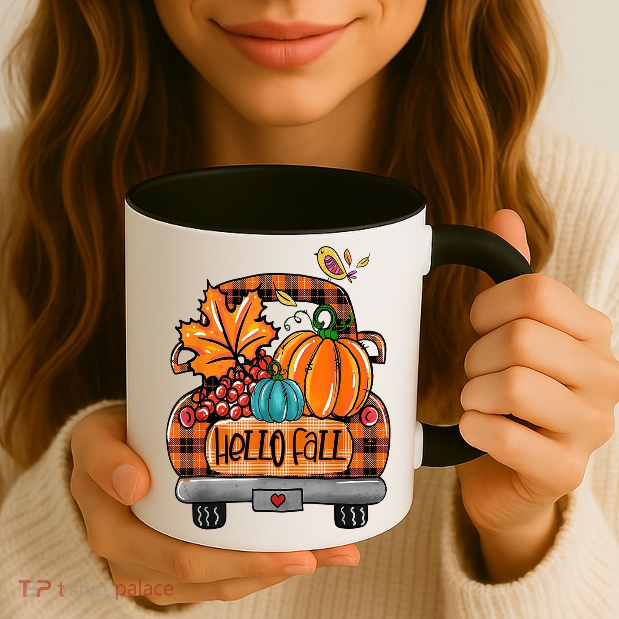 Hello Fall Pumpkin Truck Cute Coffee Mug