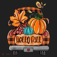 Hello Fall Pumpkin Truck Cute Beanie thumb 2
