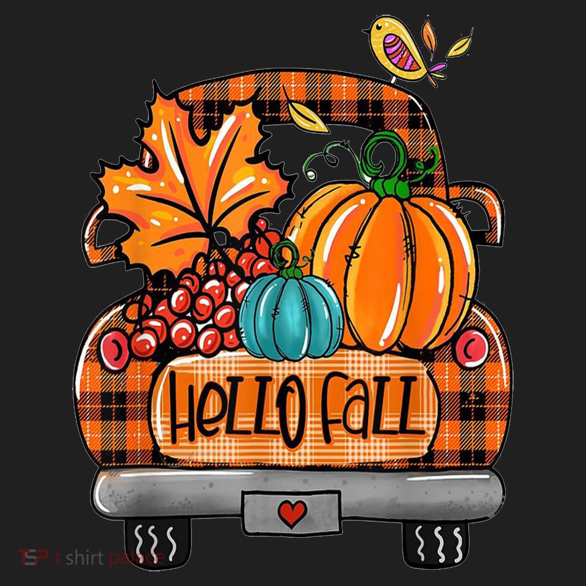 Hello Fall Pumpkin Truck Cute Beanie