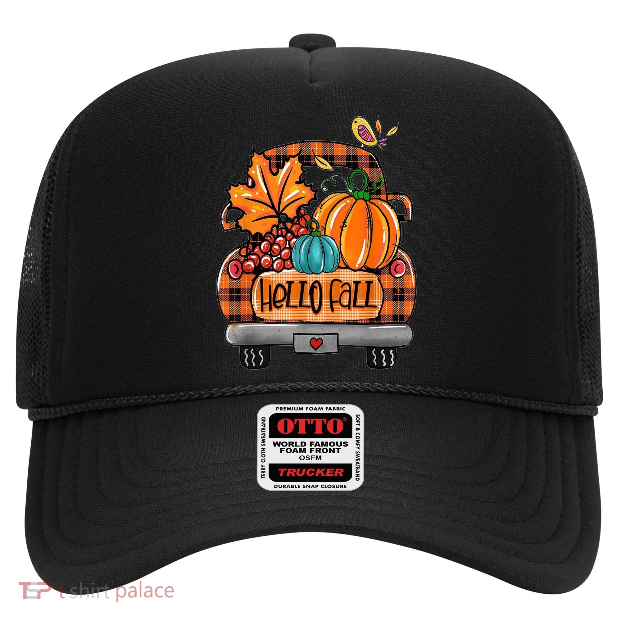 Hello Fall Pumpkin Truck Cute Hat
