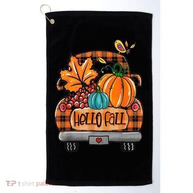 Hello Fall Pumpkin Truck Cute Golf Towel
