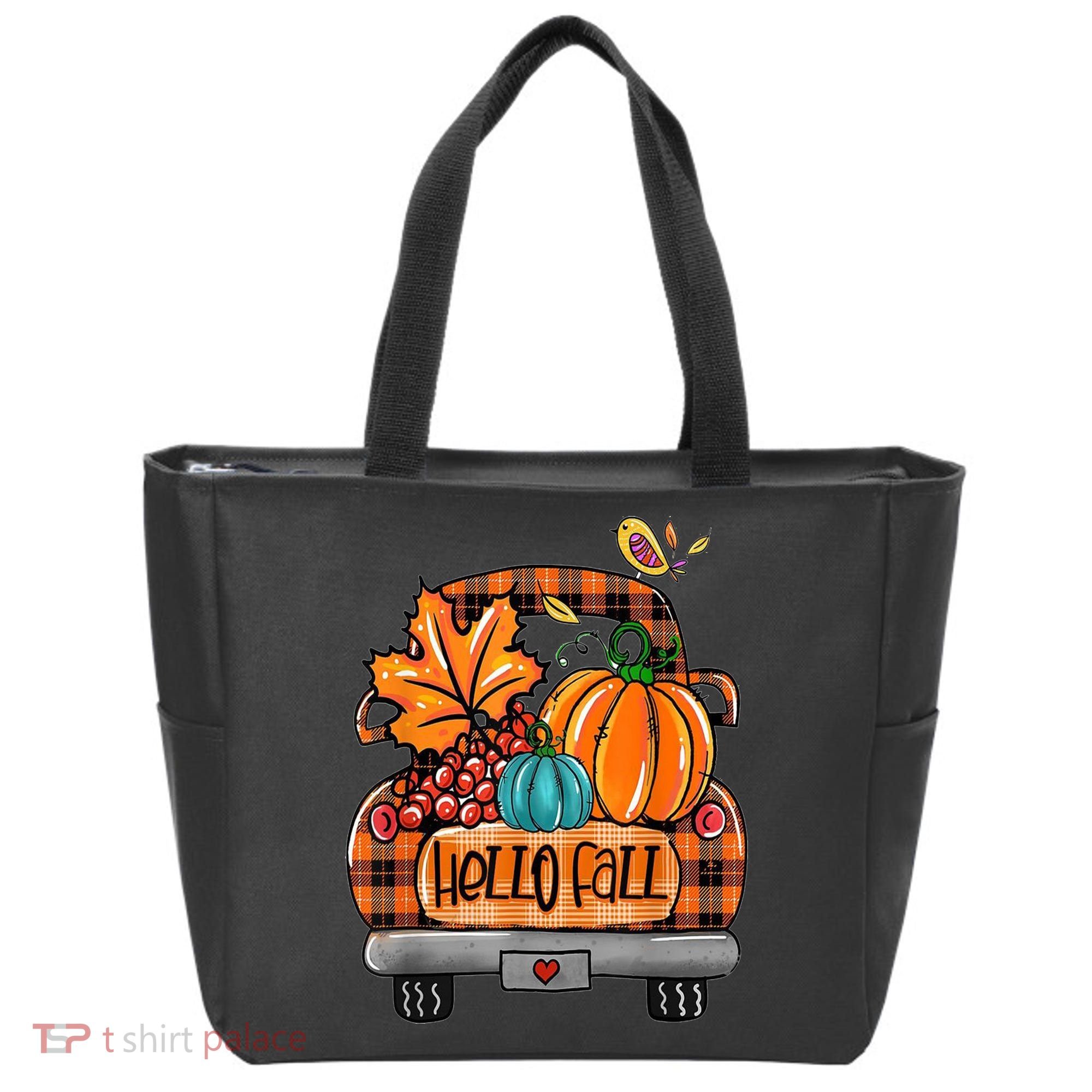 Hello Fall Pumpkin Truck Cute Tote Bag
