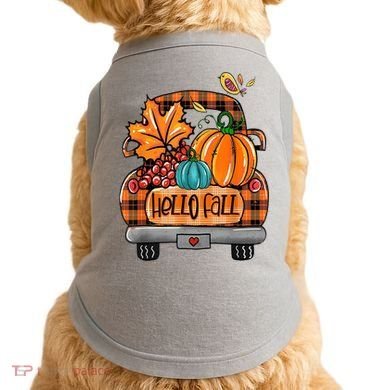 Hello Fall Pumpkin Truck Cute Doggie Tank