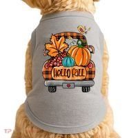 Hello Fall Pumpkin Truck Cute Doggie Tank thumb 0