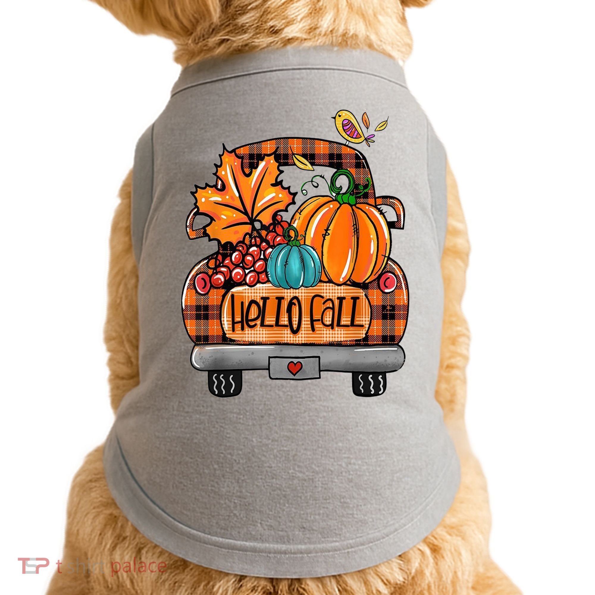 Hello Fall Pumpkin Truck Cute Doggie Tank