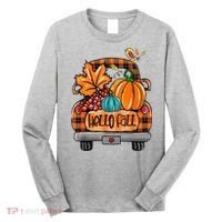 Hello Fall Pumpkin Truck Cute Long Sleeve Shirt thumb 0