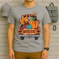Hello Fall Pumpkin Truck Cute T-Shirt thumb 6