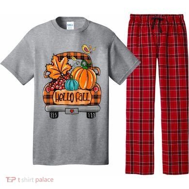 Hello Fall Pumpkin Truck Cute Pajama Set