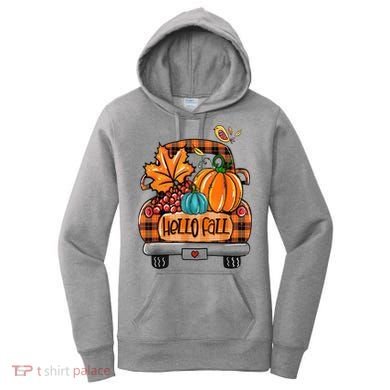 Hello Fall Pumpkin Truck Cute Women's Hoodie