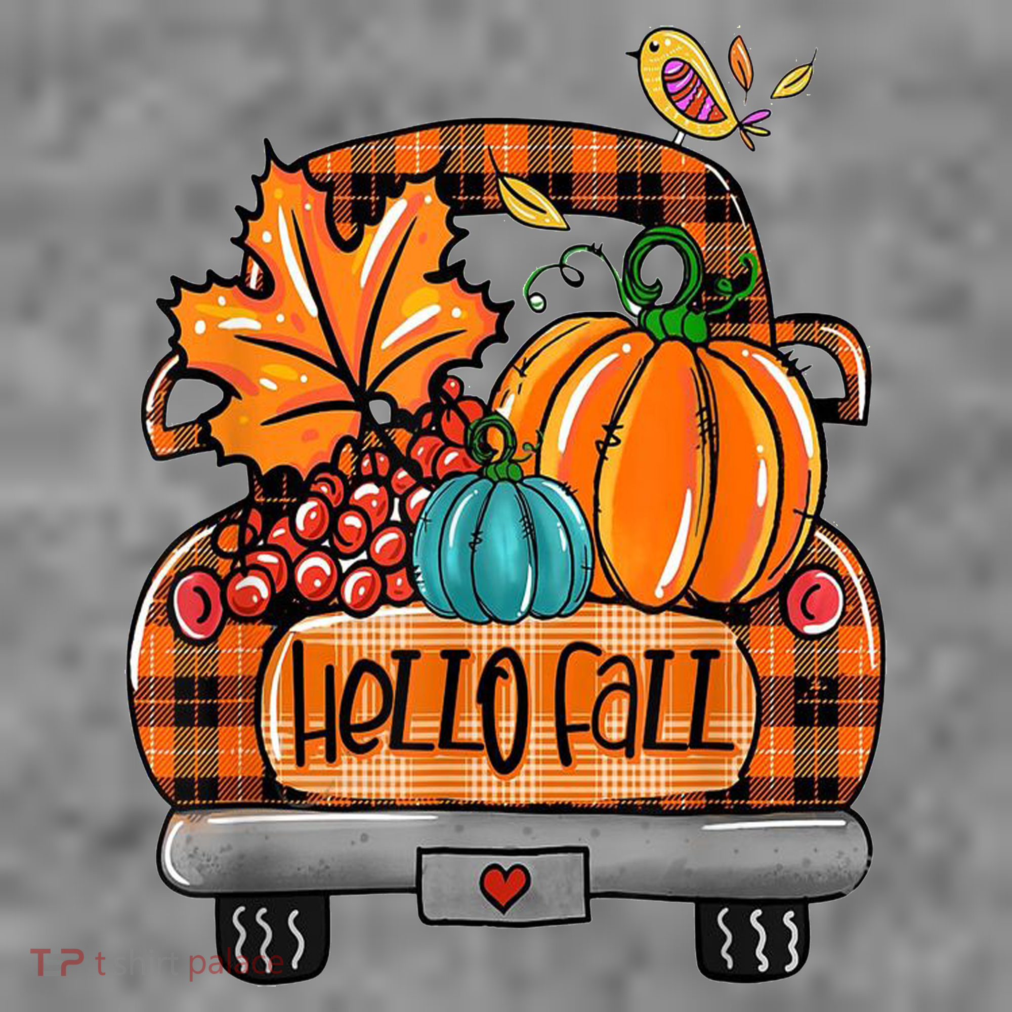 Hello Fall Pumpkin Truck Cute Tank Top