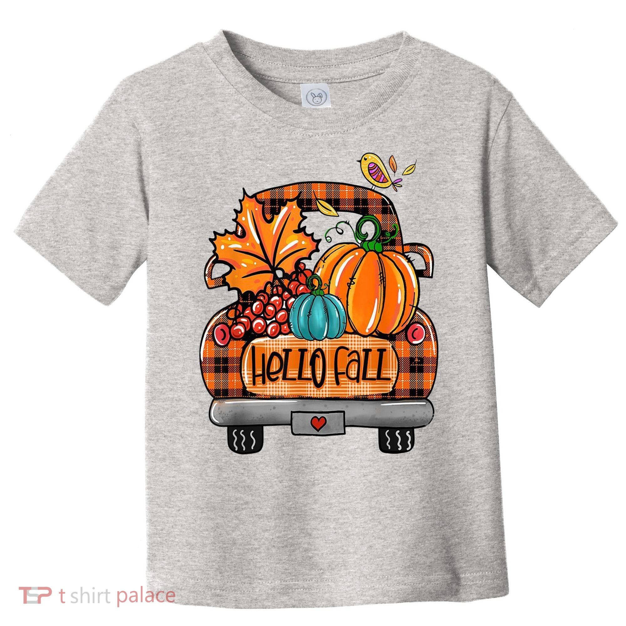 Hello Fall Pumpkin Truck Cute Toddler T-Shirt