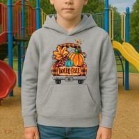 Hello Fall Pumpkin Truck Cute Kids Hoodie thumb 2